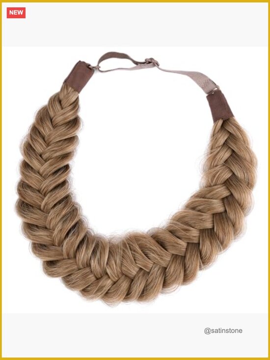 Synthetic Hair Braided Headband Hairpiece – Adjustable Strap Handmade main image 6